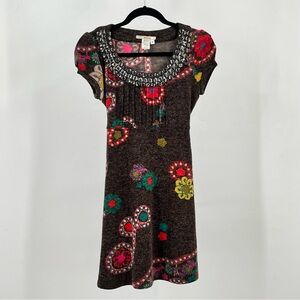 Yahada Floral Embellished Mini Dress